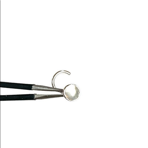 925 Sterling Silver Rainbow Moonstone Cartilage Helix Conch Tragus Stud Earring - Picture 3 of 11